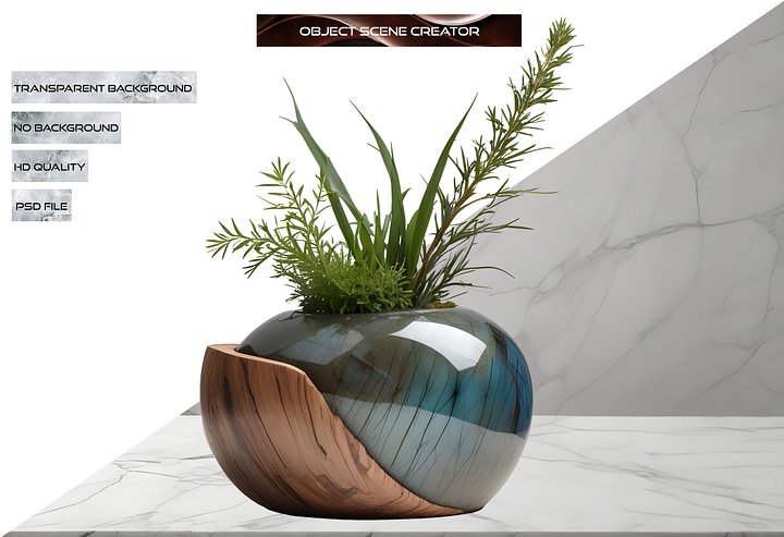 Celestial Grace – Vase Labradorite with Wood Accent product image (2)