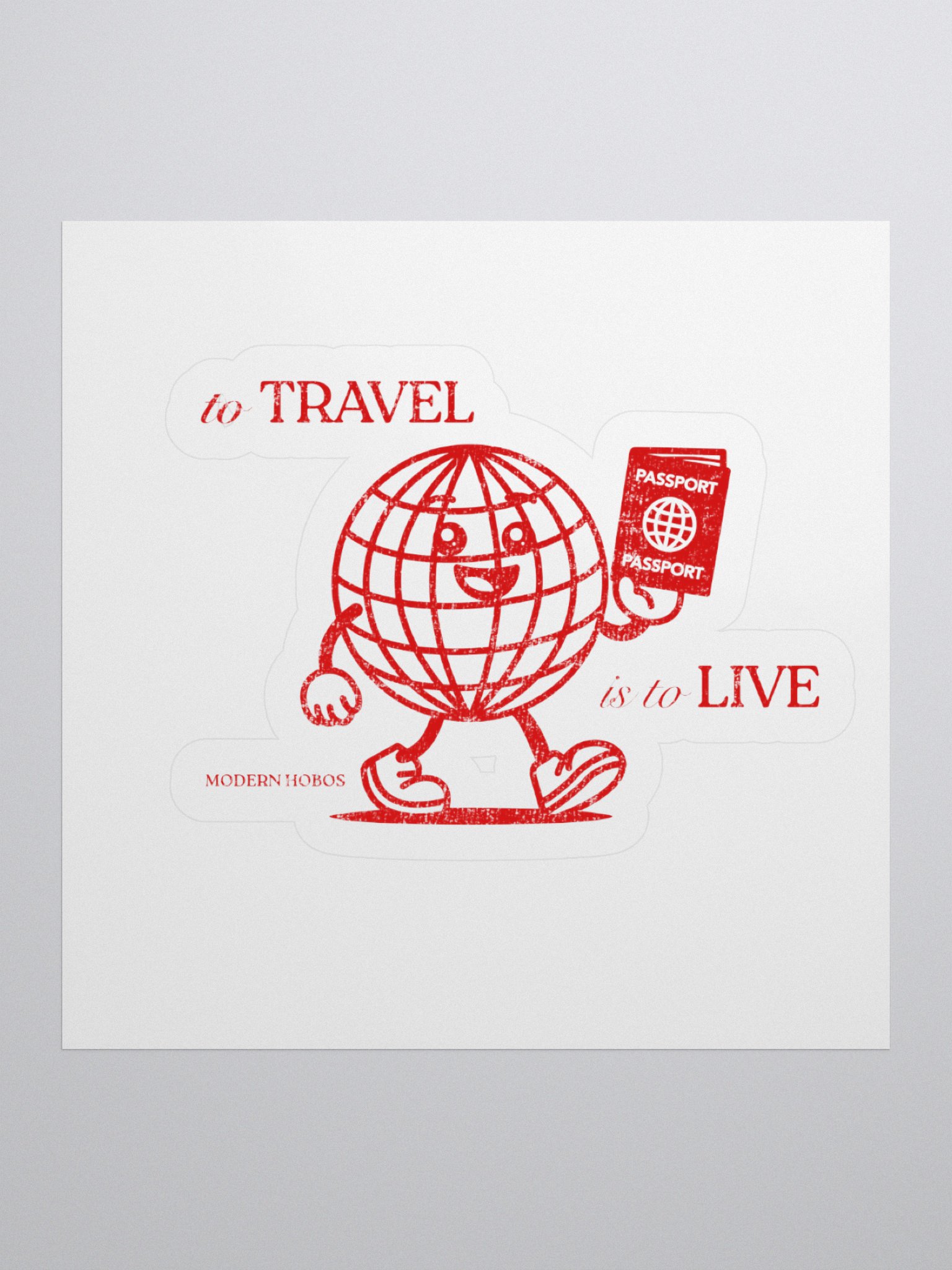 Happy World (Red) Sticker product image (1)