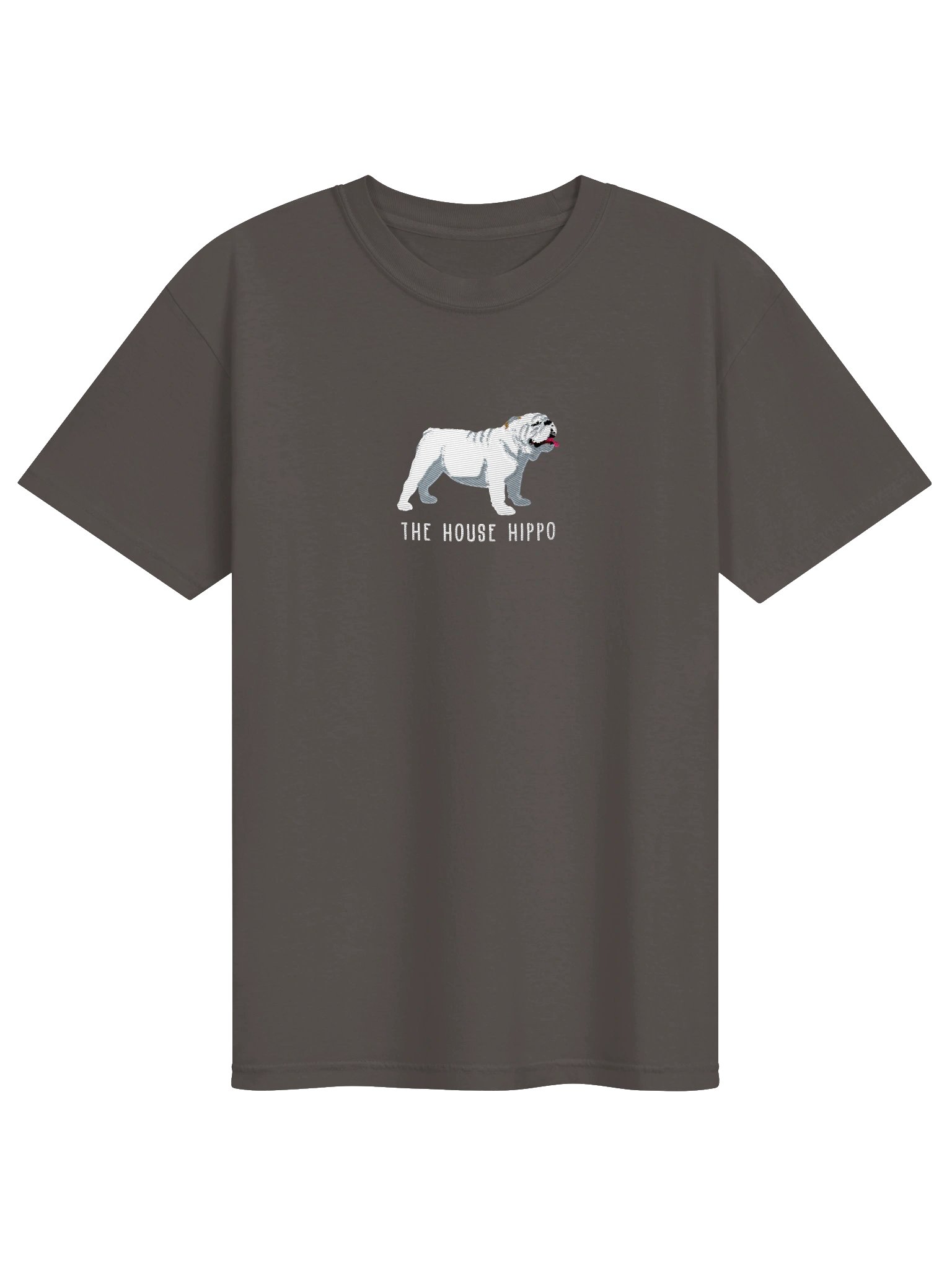 The House Hippo T-Shirt(Embroidered) of an English Bulldog(White) product image (9)