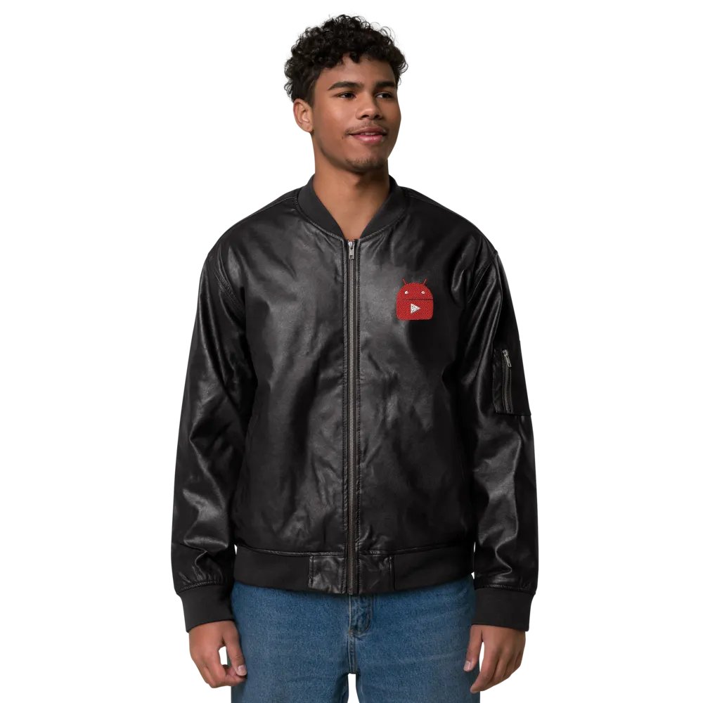 Tech Guy Logo Faux Leather Jacket product image (2)
