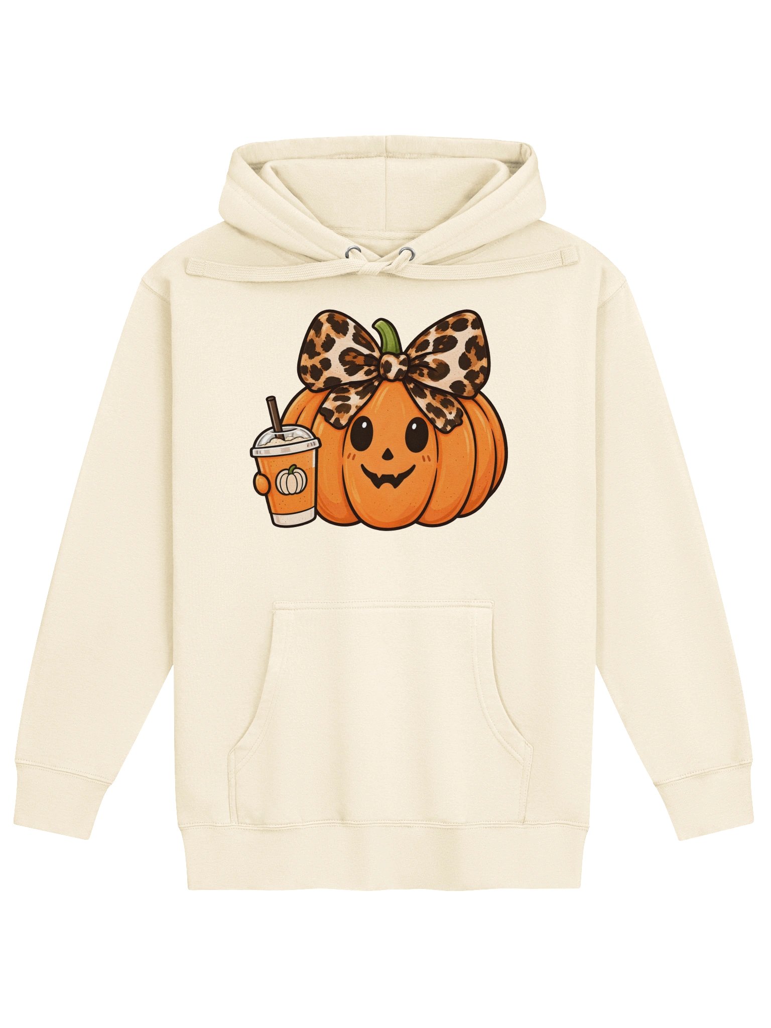 Leopard Bow Pumpkin Hoodie – Fall Drink Halloween Sweatshirt product image (1)
