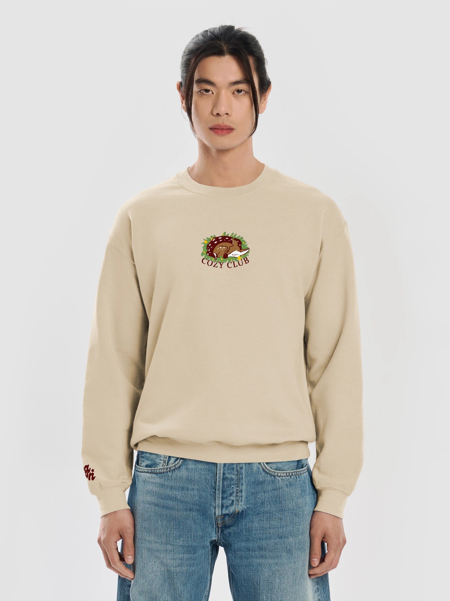 "Cozy Club" Embroidered Fall Crewneck product image (5)