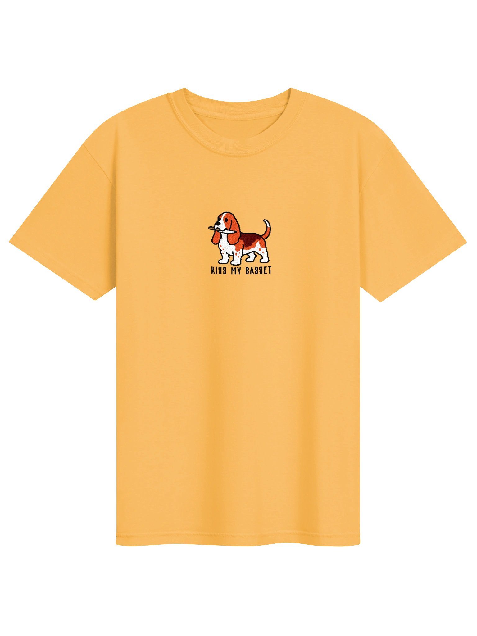 Kiss My Basset Funny Chibi-Style Embroidered T-Shirt for Basset Hound(Red & White) Owners product image (19)