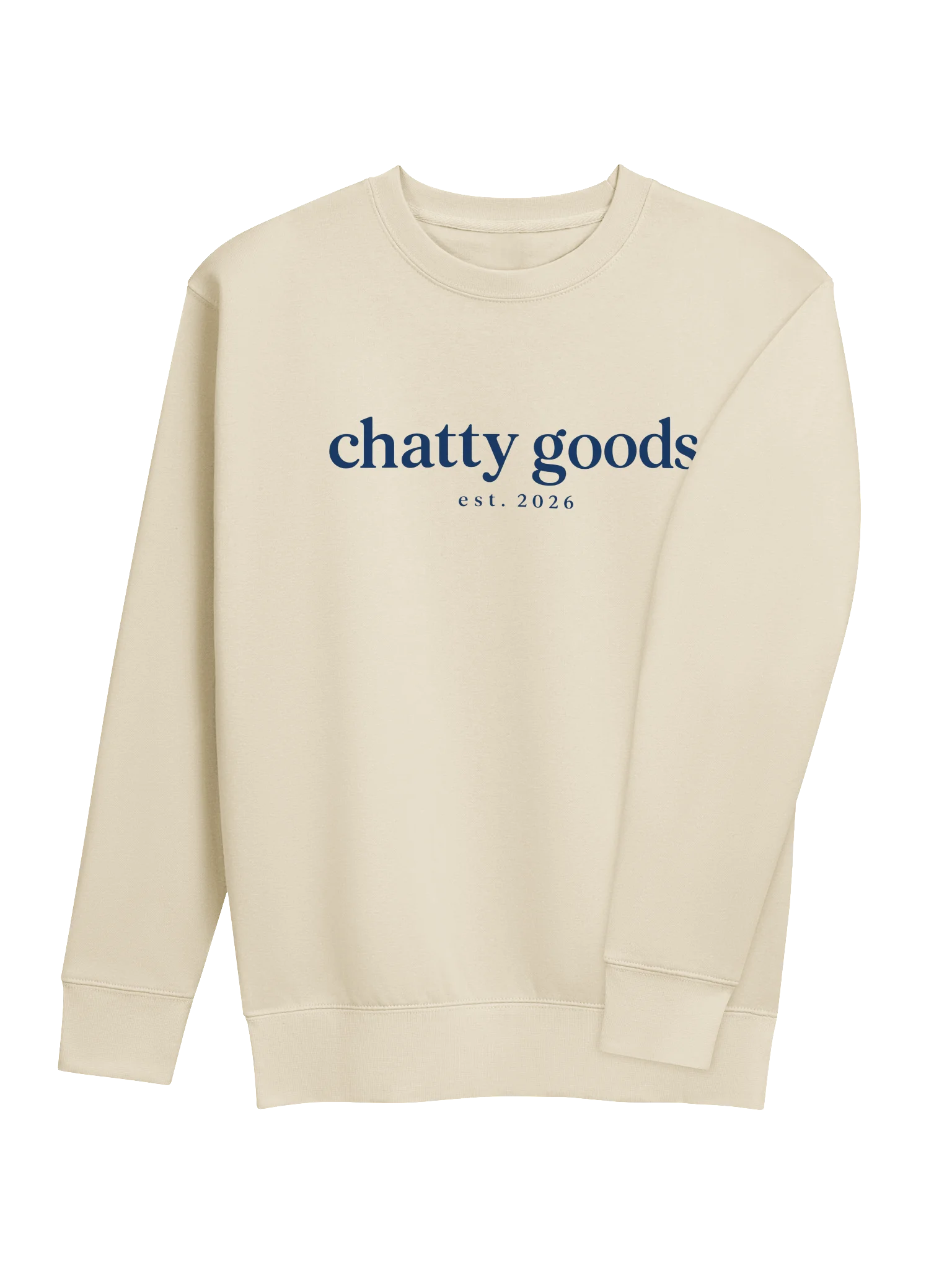 The Classic Chatty Premium Sweatshirt (Navy Text) | Chatty Logo Collection product image (19)