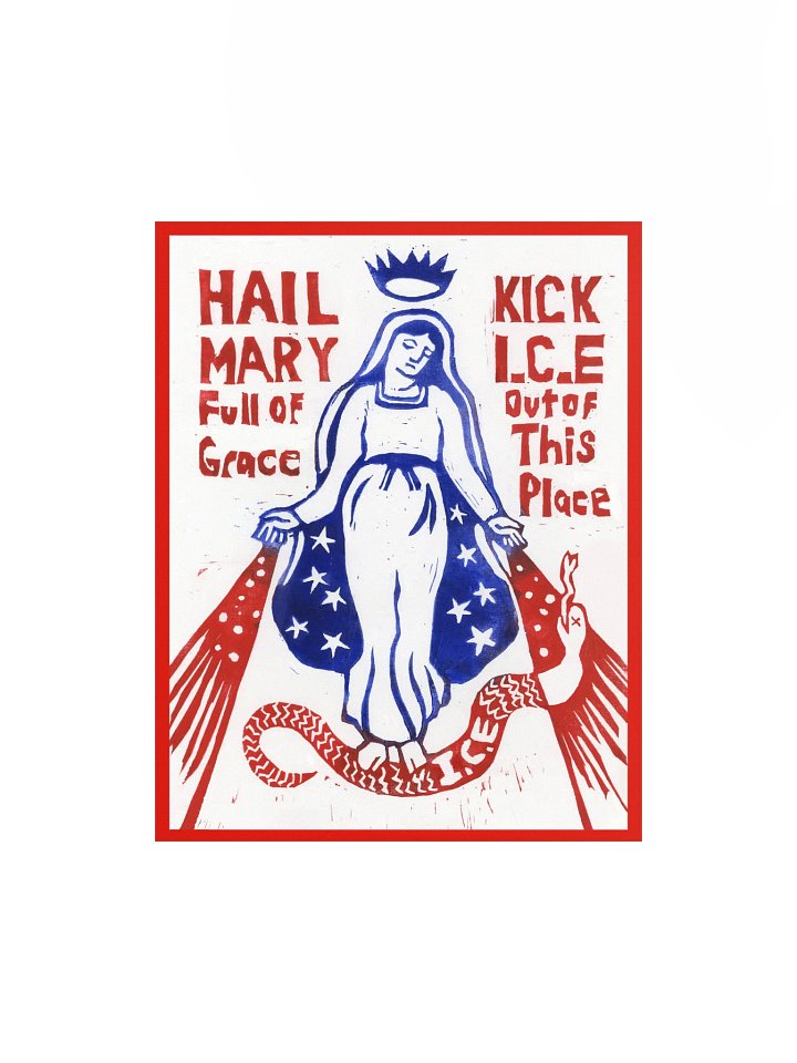 Hail Mary Kick ICE Out of This Place (Matte Art Print) product image (1)