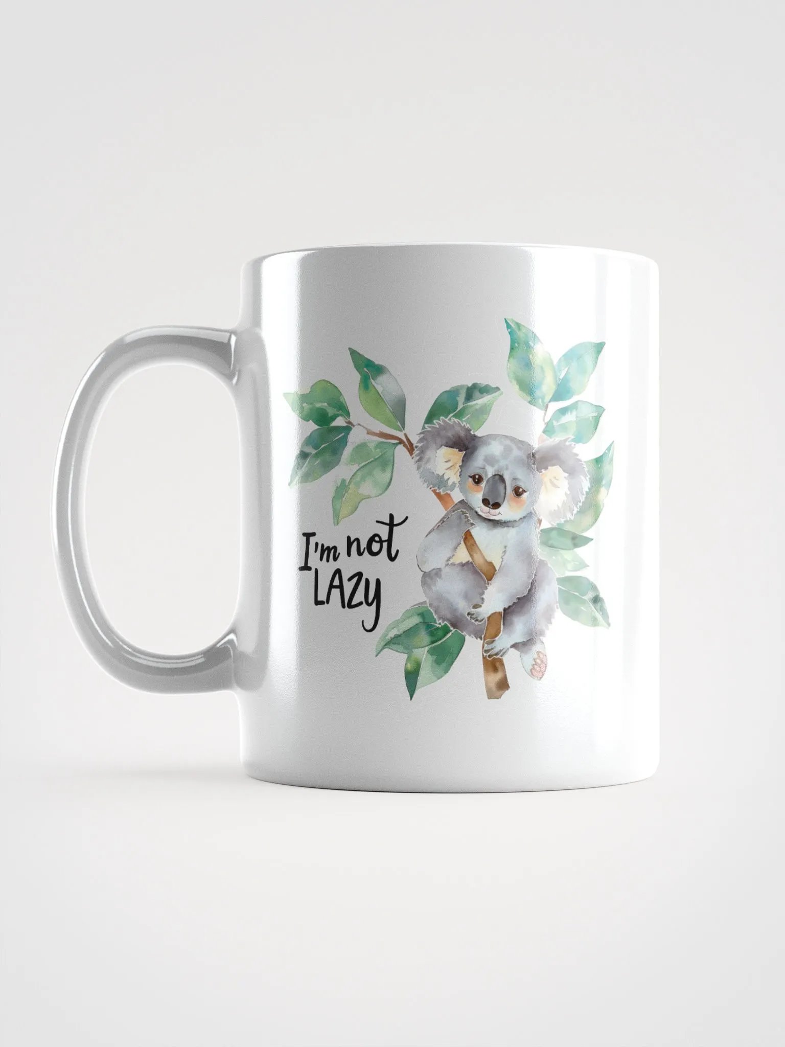 Not Lazy Koala White Glossy Mug product image (4)