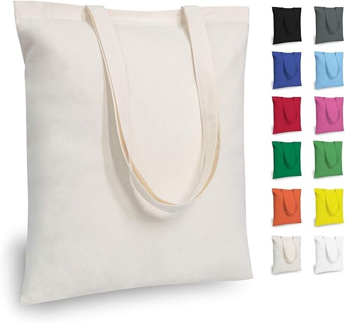 MEEBOY Pack Economical Cotton Tote Bags, Lightweight Medium Reusable Grocery Shopping Cloth Bags, Suitable for DIY, Advertising, Promotion, Gift product image (1)