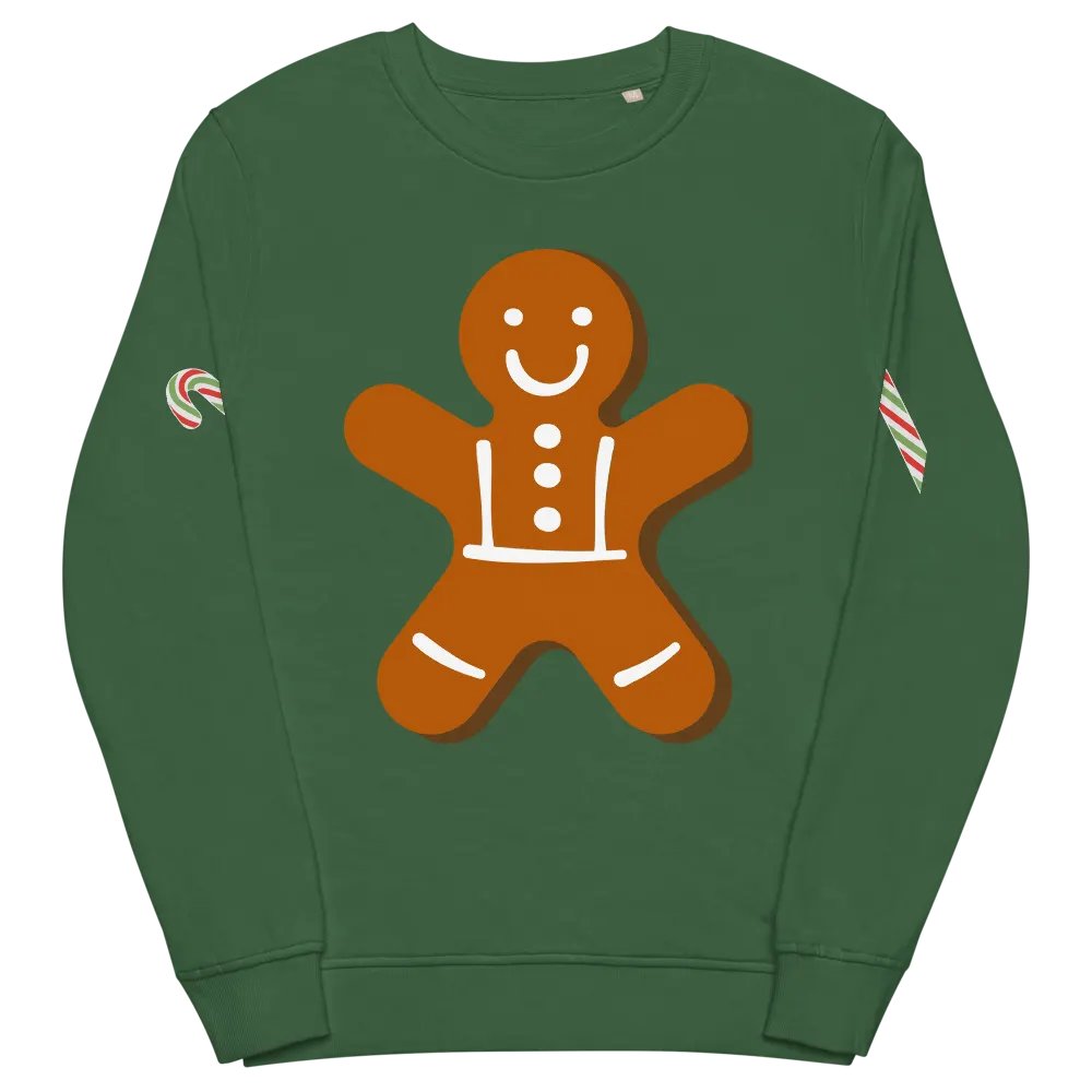 Smiley Gingerbread Man Organic Sweatshirt product image (4)