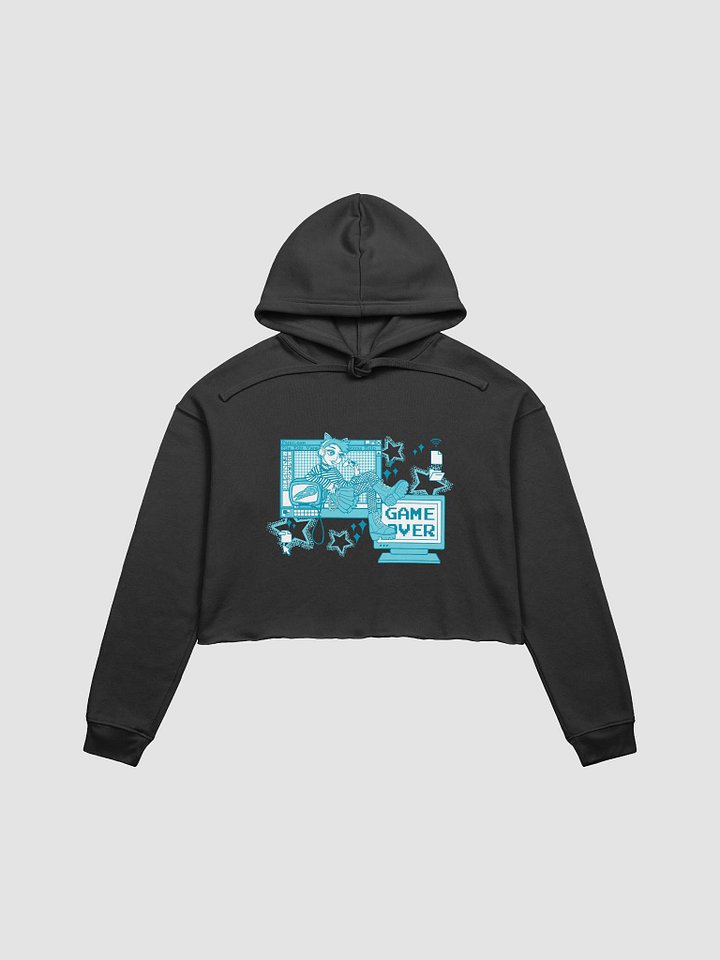 Blue Game Over Cropped Hoodie product image (1)