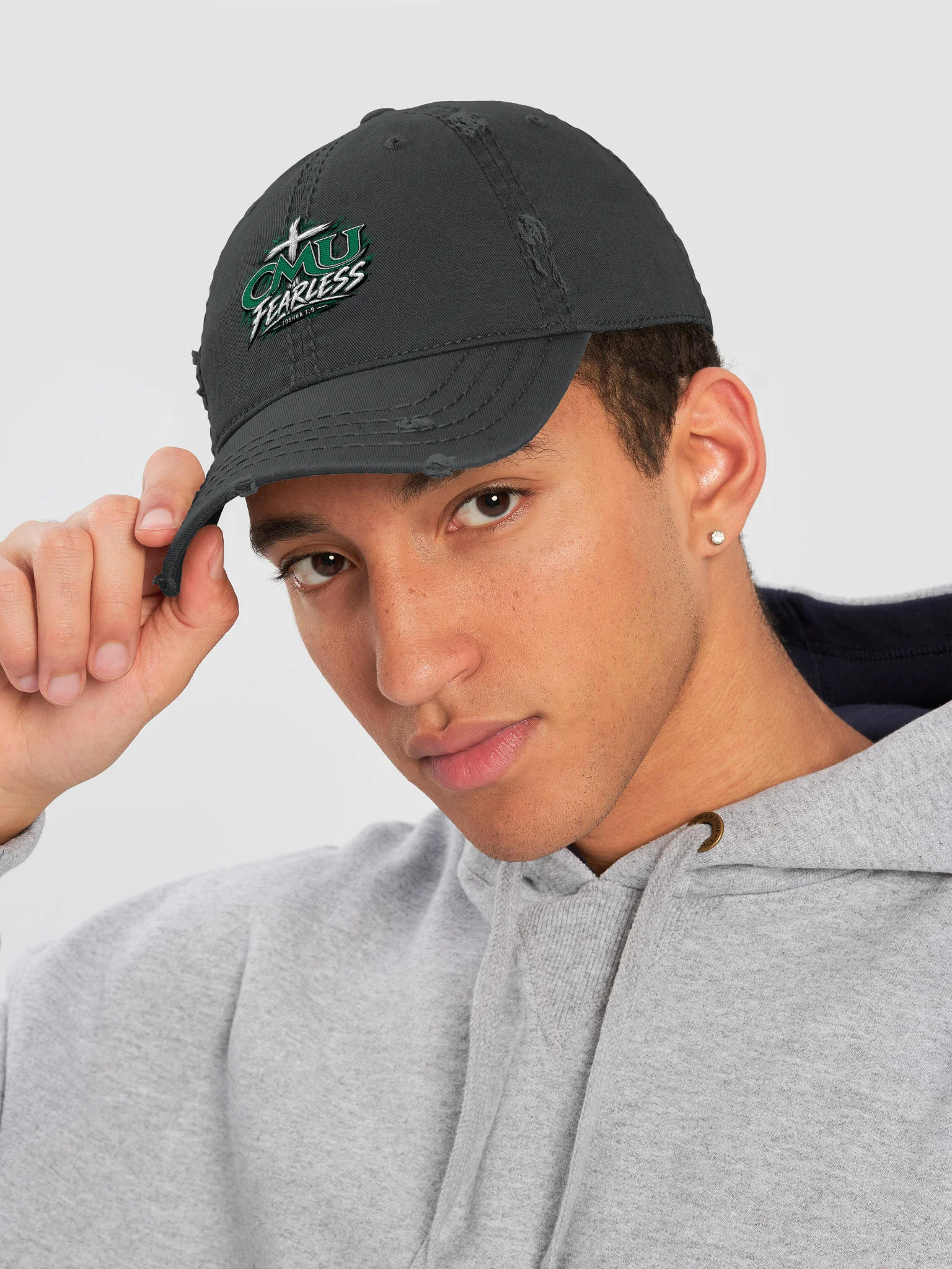 CMU Fearless Joshua 1:9 Distressed Dad Hat product image (5)