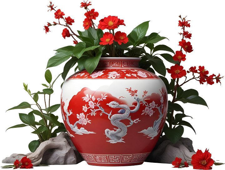 Chinese Vase, New Year, Lantern Festival PNG product image (1)