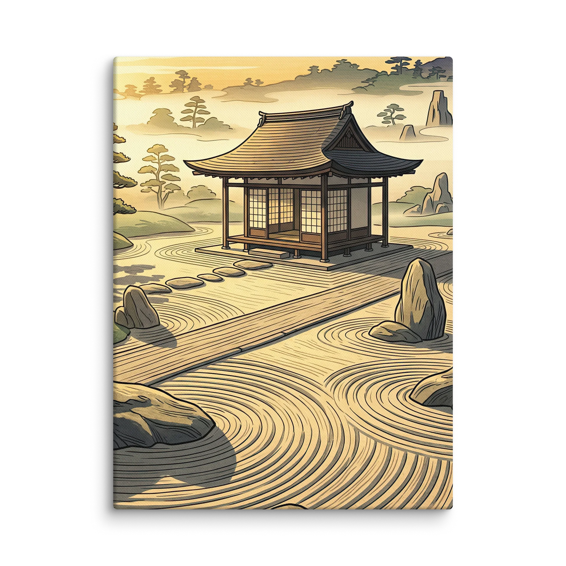 Tranquil Pavilion Zen Garden Canvas - Japandi Wall Art product image (1)