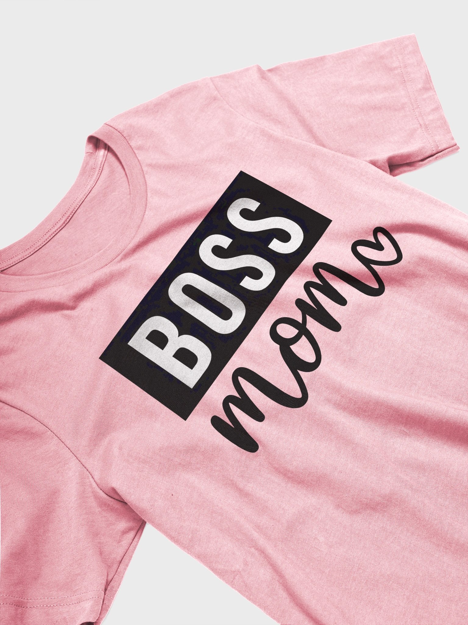 Boss Mom T-Shirt – Bold Monochrome Design with Heart Accent for Confident Moms product image (2)