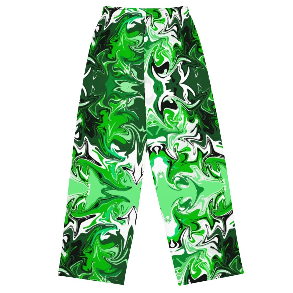 Green Swirl Unisex Wide Leg Bottoms product image (3)
