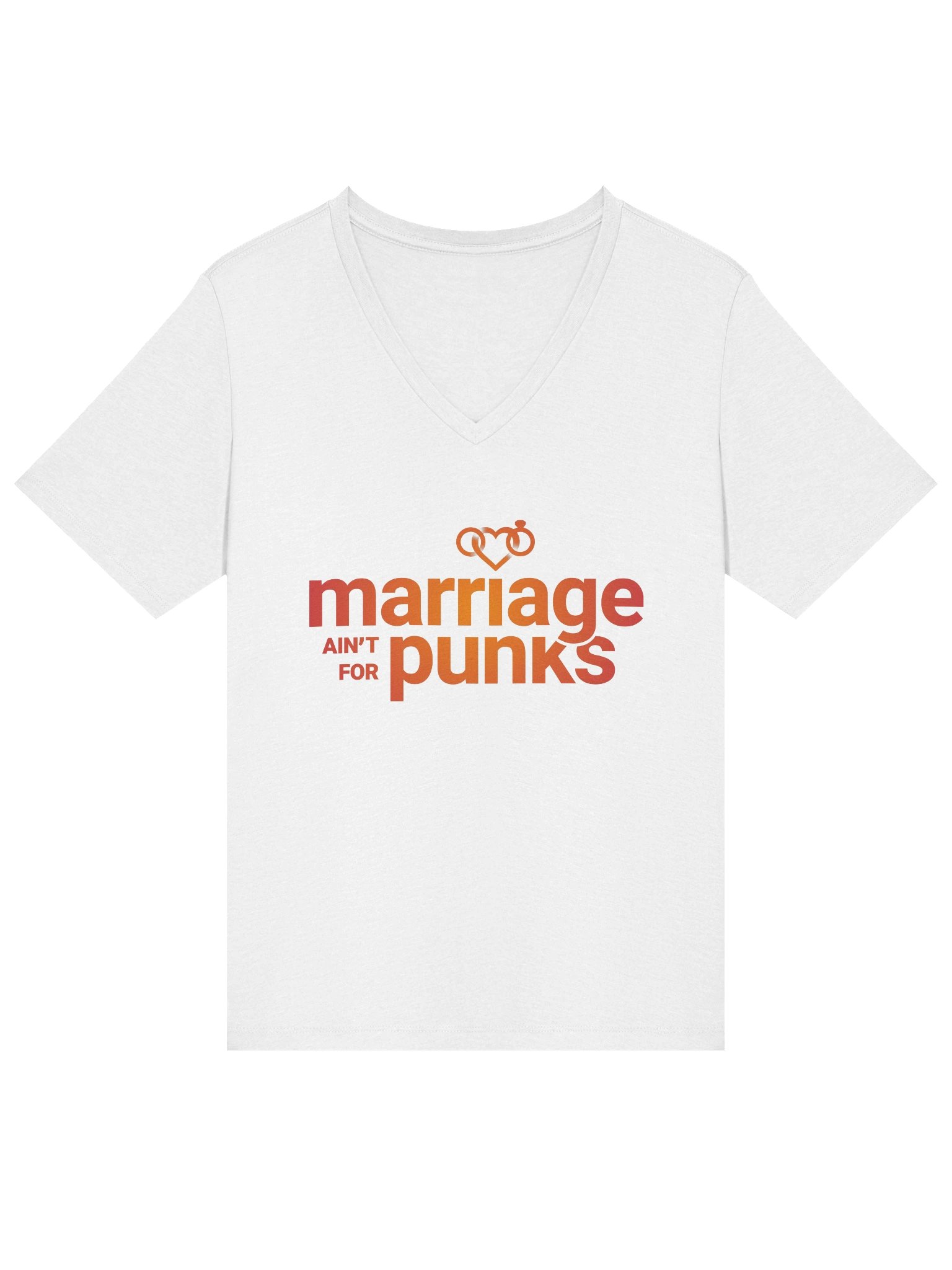 White Marriage Ain't For Punks Relaxed V-neck T-Shirt product image (3)