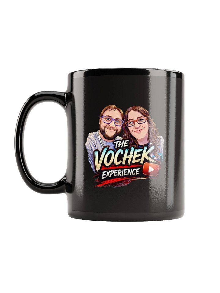 The Vochek Experience Logo Black Glossy Mug product image (1)