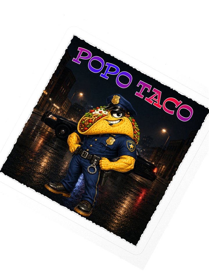 POPO TACO Police Taco Kiss Cut Sticker - The Taco family collection product image (5)