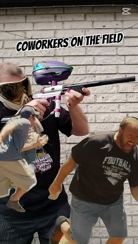 How coworkers react when you bring your own gear to the paintball field.