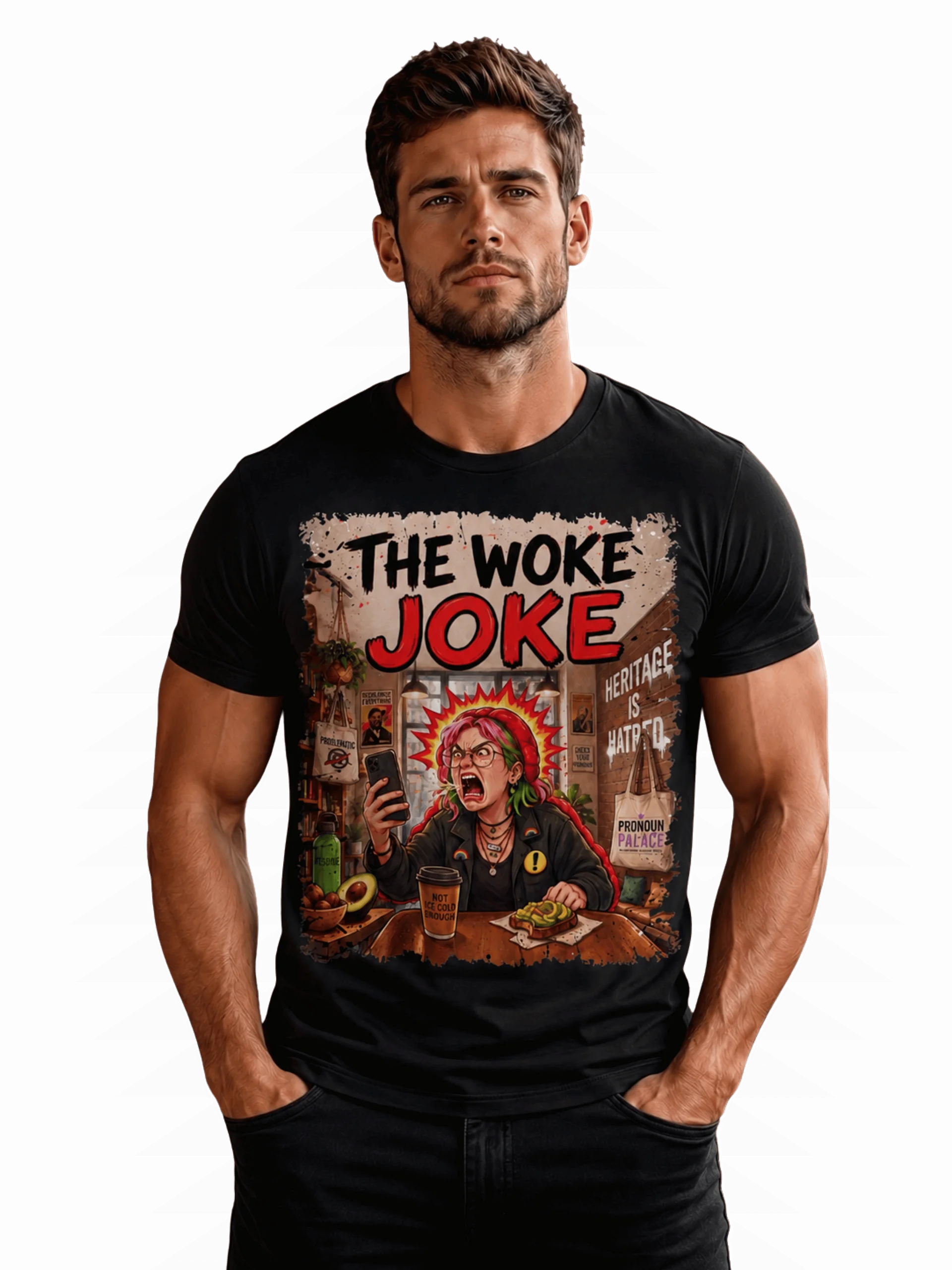 The Woke Joke Graphic Tee Unisex Black product image (1)
