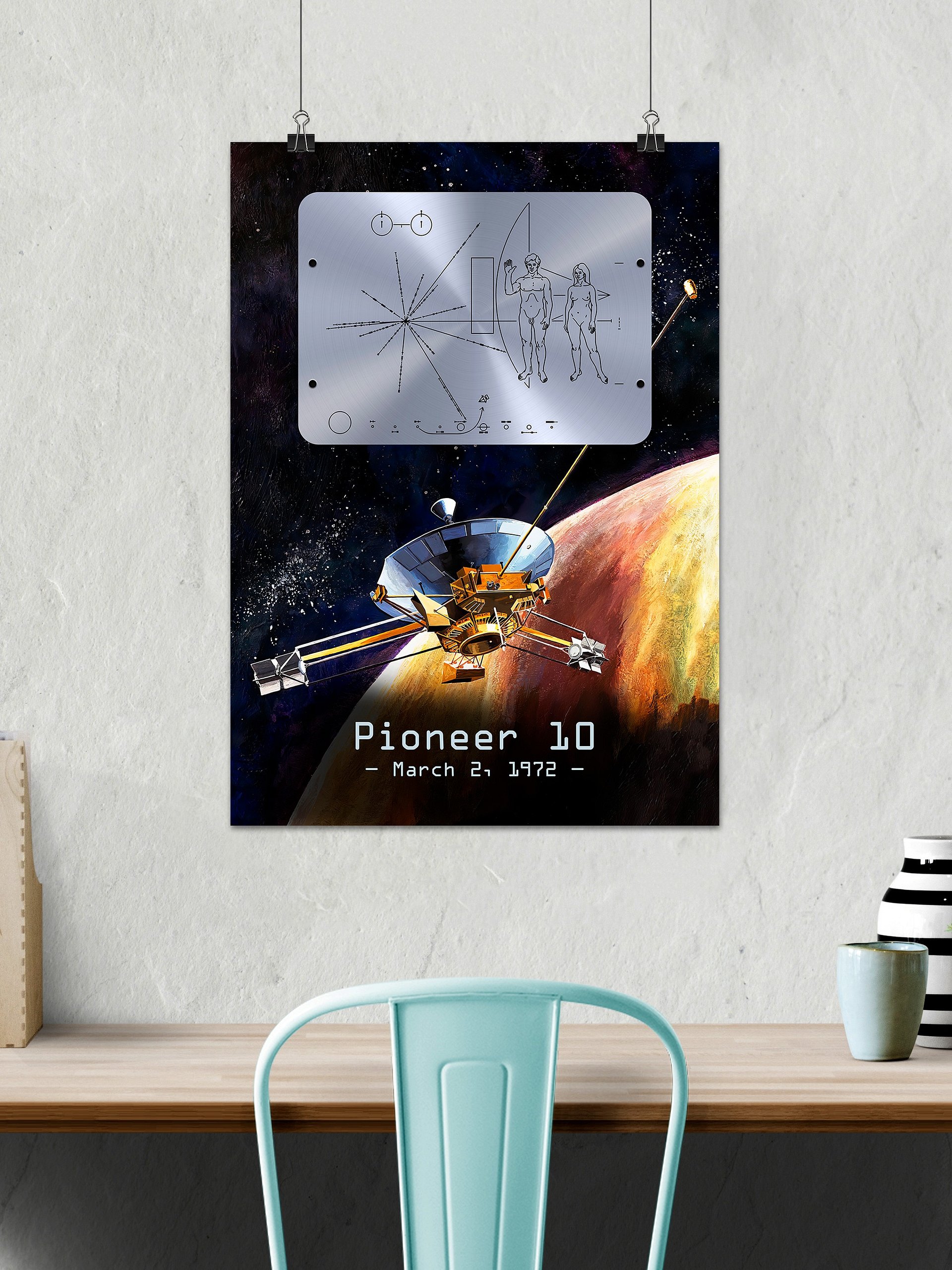 NASA Pioneer 10 plaque — space poster, science print product image (2)