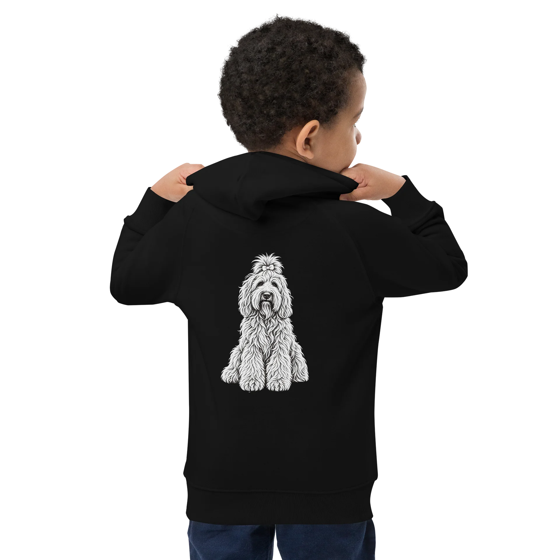 Fluffy Bow Dog Kids Eco Hoodie product image (1)