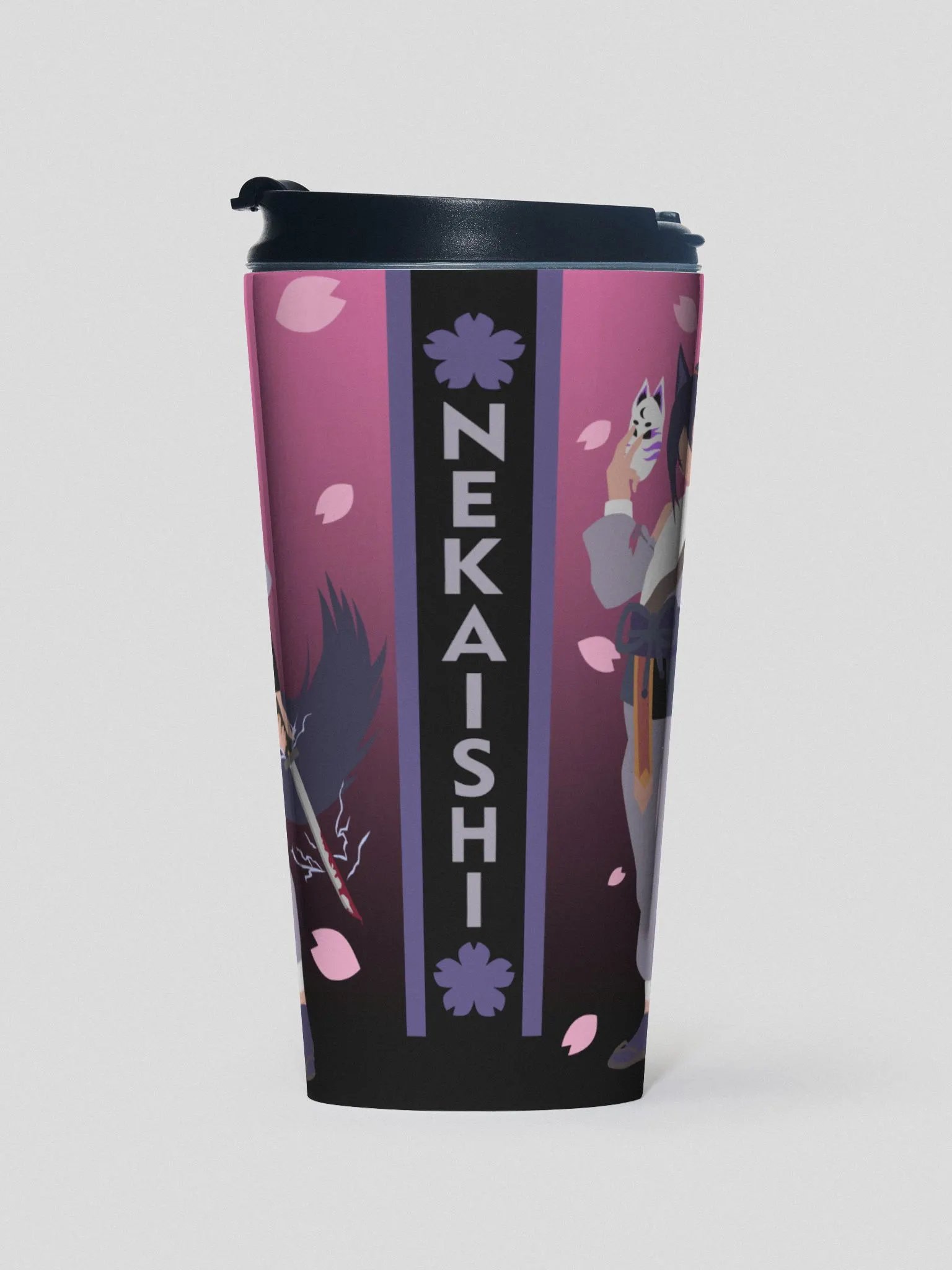 Stainless Steel Travel Mug | Dark Mode | Pink Fade product image (1)