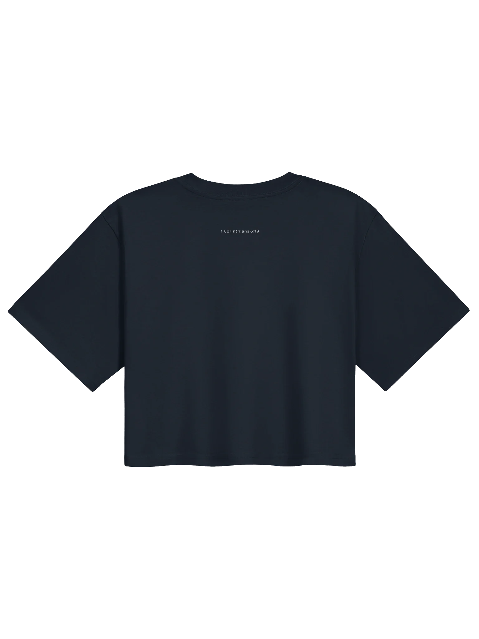 His House Womens Crop Top T-Shirt - Black/Navy by His House