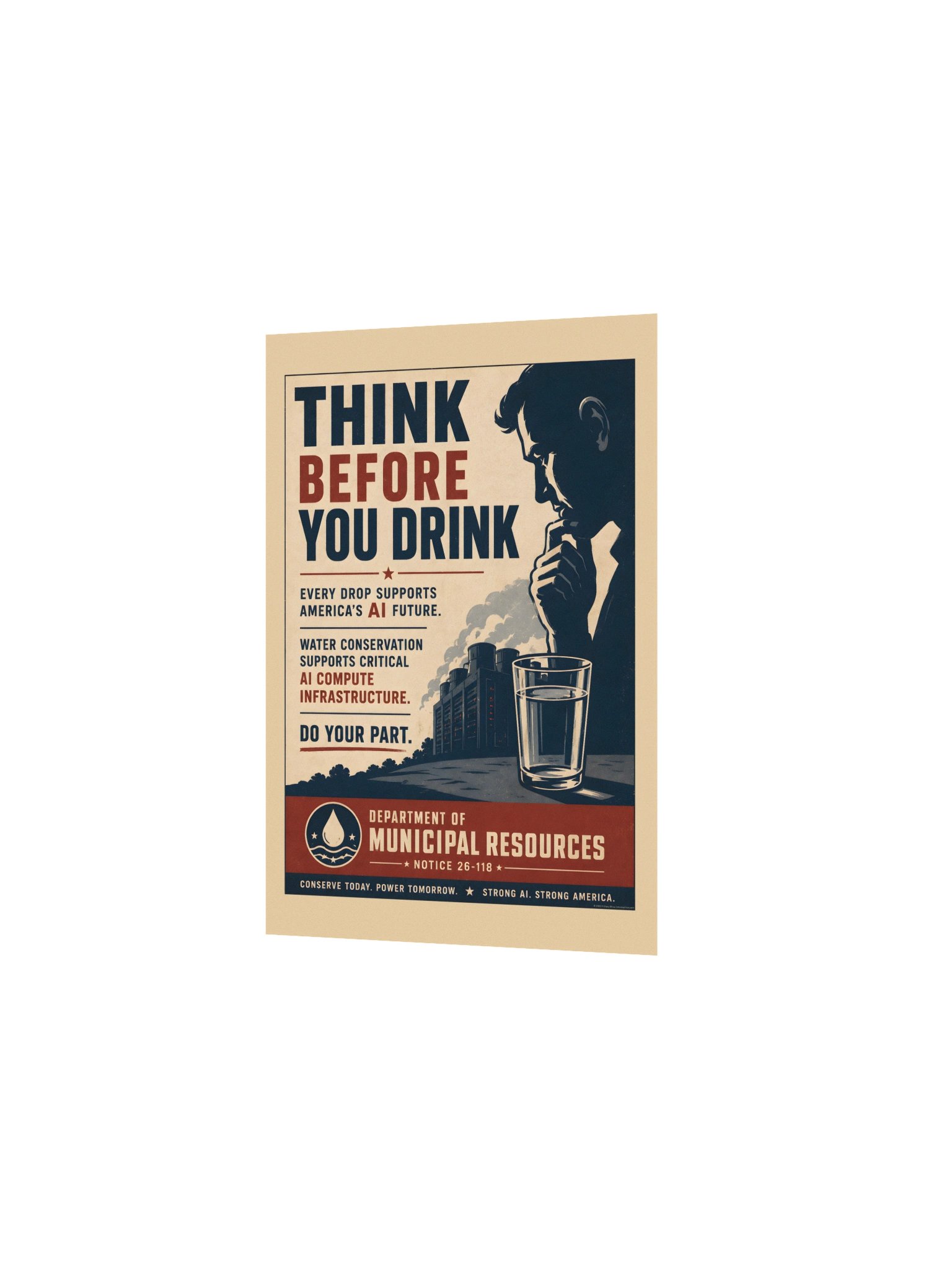 Think Before You Drink — Dystopian Water Wars Conservation Poster product image (2)