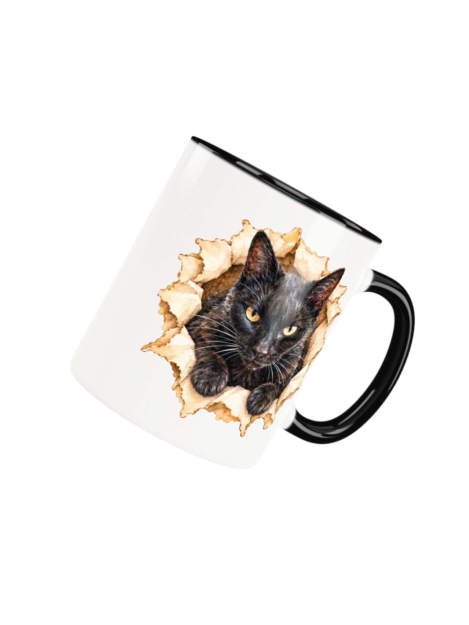 Peekaboo Black Cat Front and Back Coffee Mug product image (30)