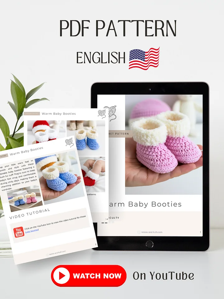 Warm & Cozy Baby Booties Crochet Pattern product image (2)