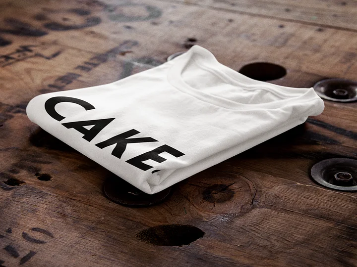 "Cake." T-Shirt – Minimalist Foodie Tee for Dessert Lovers product image (1)