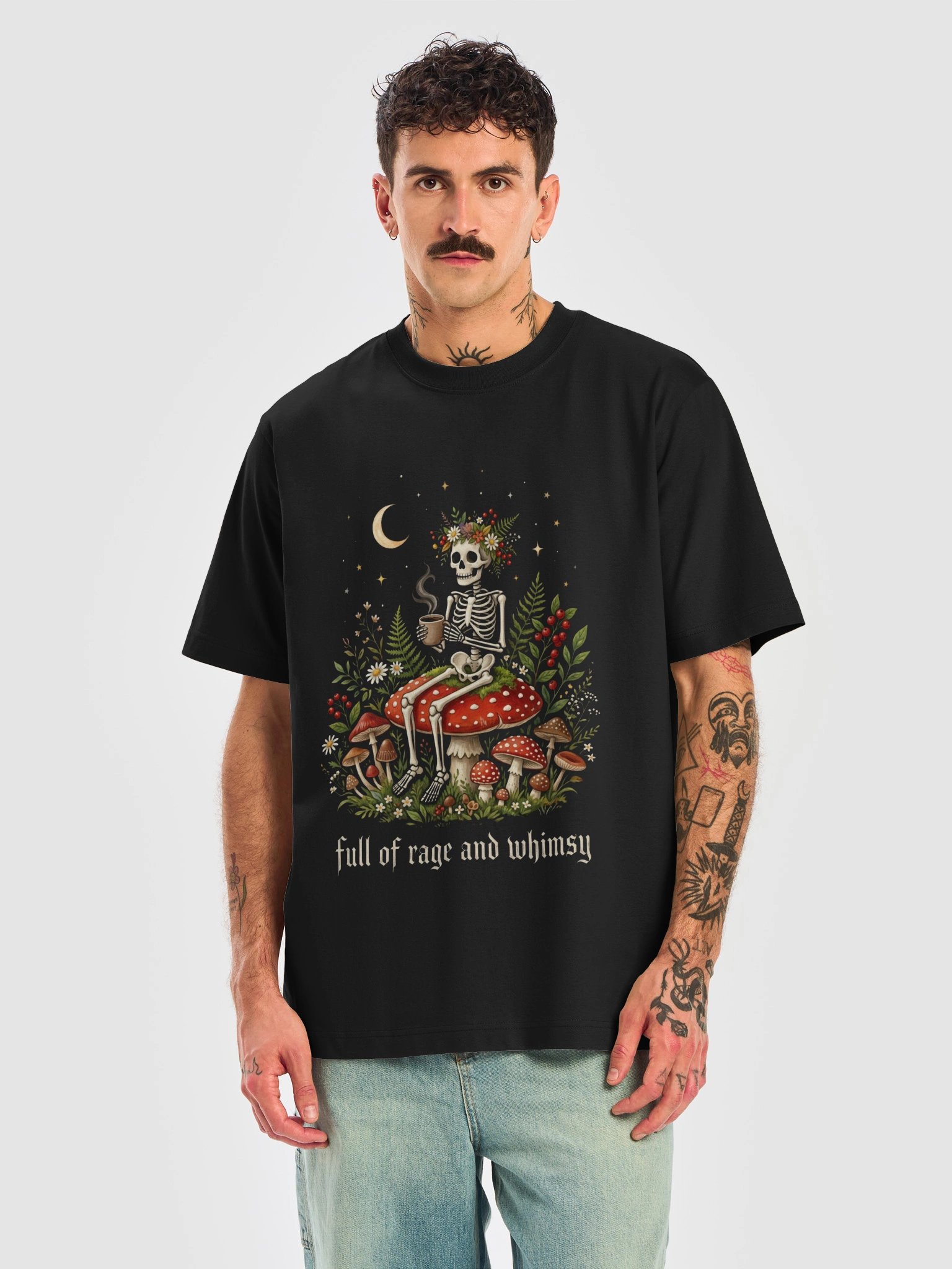 Gothic Mushroom Skeleton T-Shirt | Full of Rage and Whimsy product image (25)