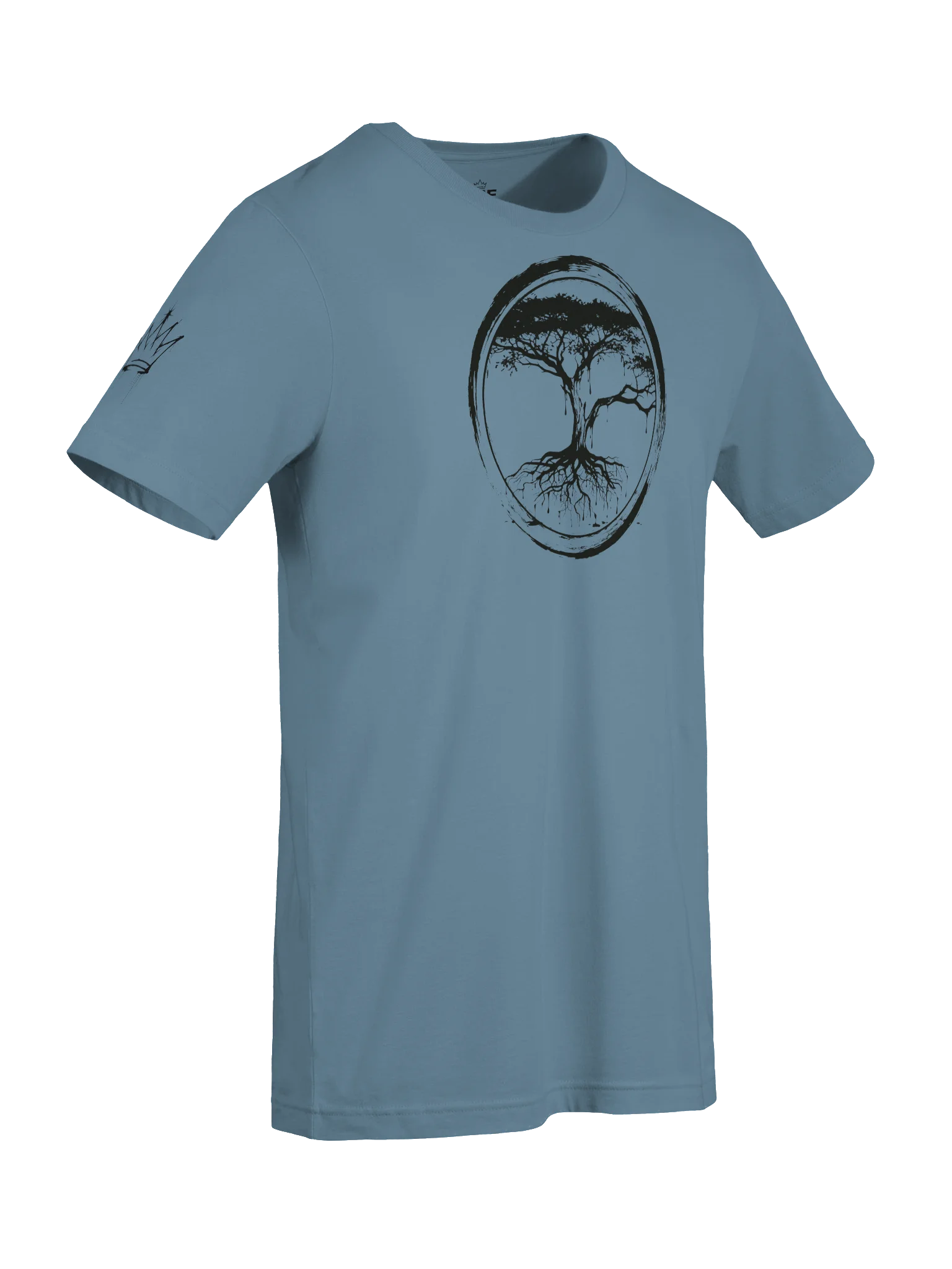 ONE KING Rooted IV Premium T-Shirt with sleeve logo black print product image (4)