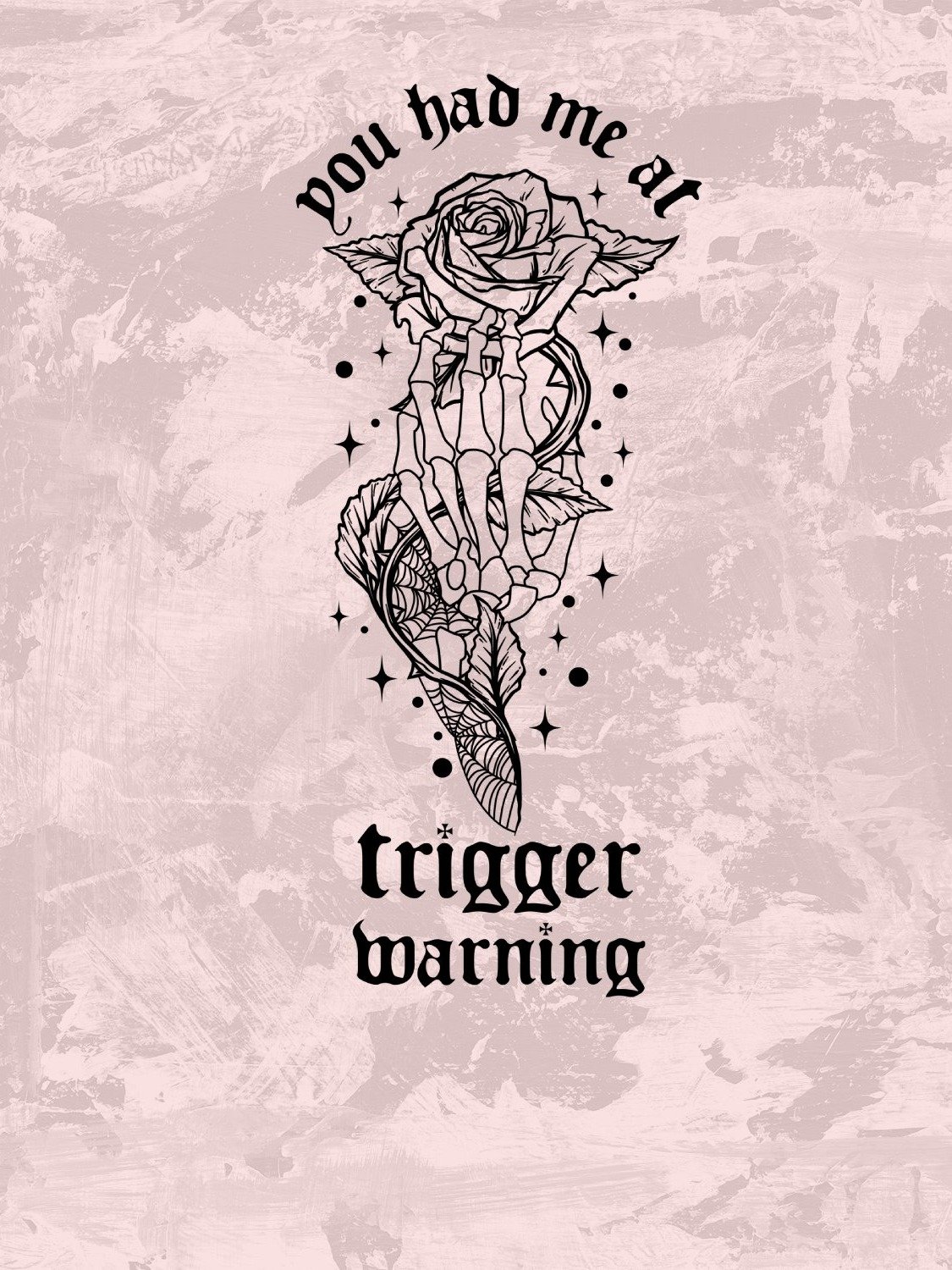 Cat and Mouse, Trigger Warning, Dark Romance Book Lover Line Art PNG, Skeleton Rose Sublimation Design Shirt, Sticker, Digital Download product image (7)