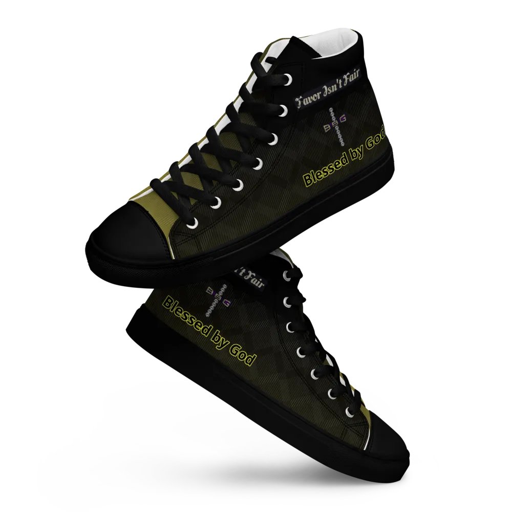 BBG Diamond Cross Black and Gold High Tops - Black Soles product image (8)