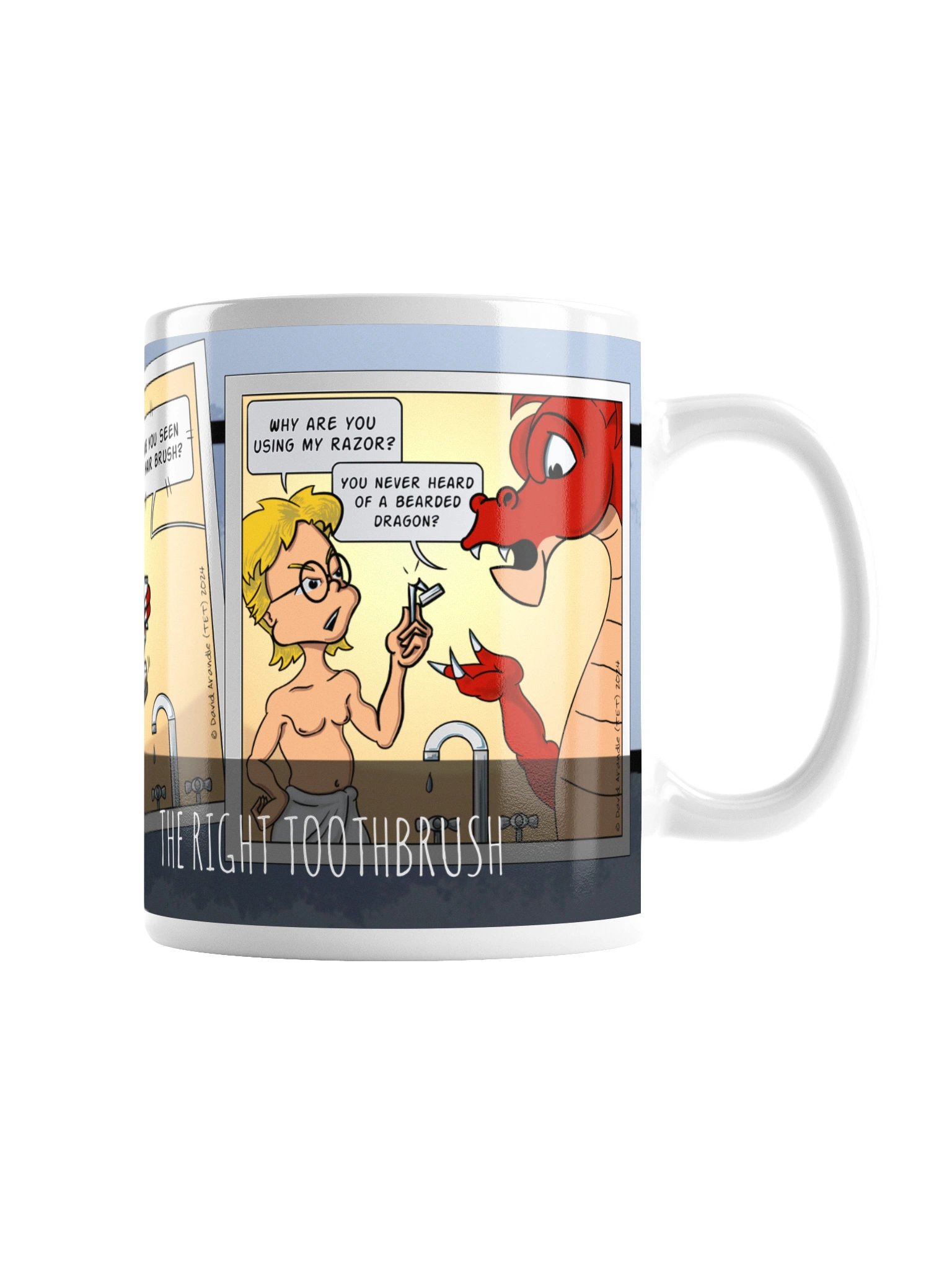Resident Dragon Comic Right Toothbrush Three-Panel Mug product image (3)