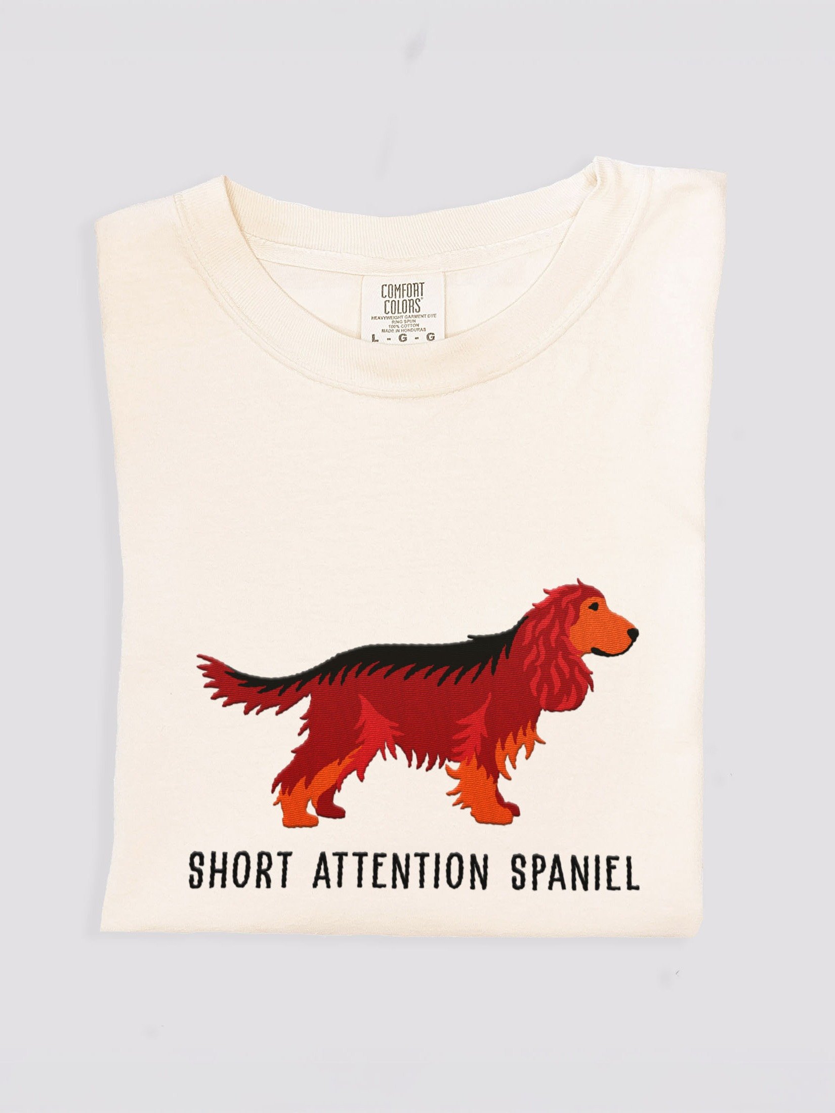 Short Attention Spaniel T-Shirt(Embroidered) of an English Cocker Spaniel(Liver & Tan) product image (2)
