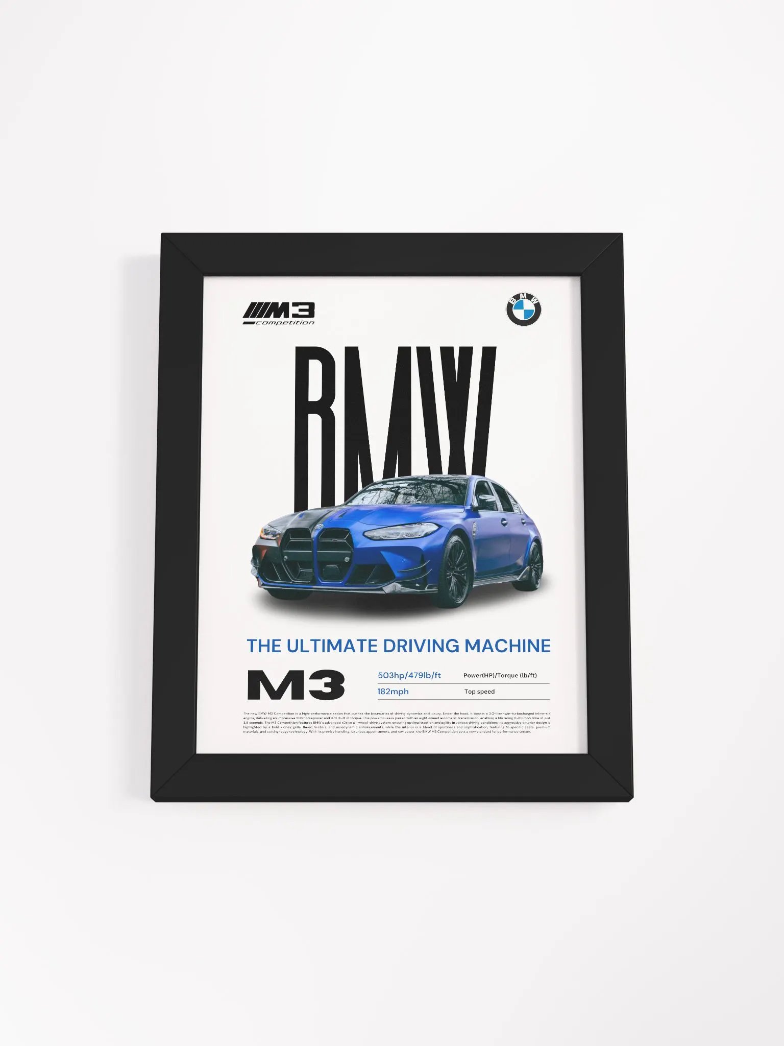 BMW M3 COMP FRAMED POSTER product image (1)