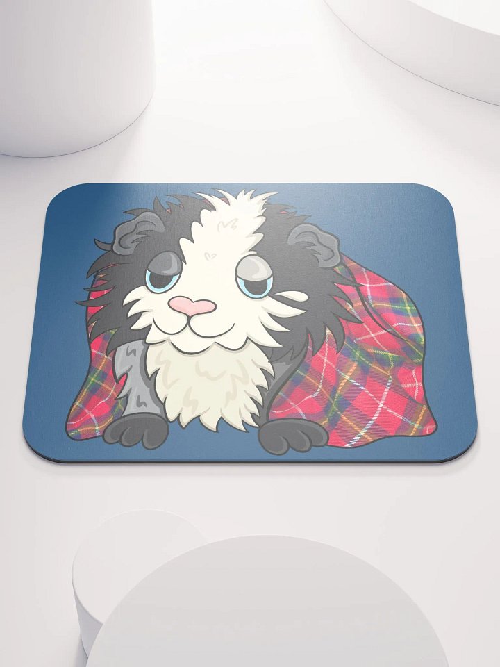 Mouse Pad Guinea Pig with Tartan Blanket product image (1)