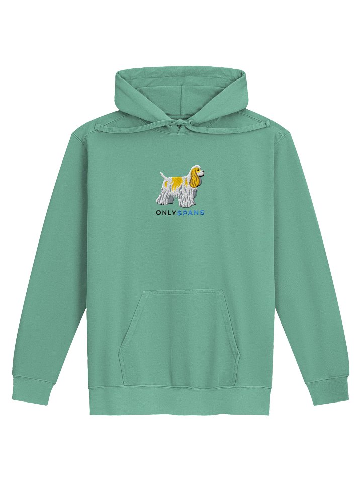 Only Spans Premium Hoodie (Embroidered) of an American Cocker Spaniel(Parti Lemon & White) product image (17)