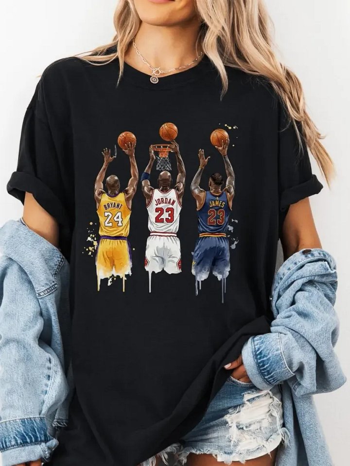 NBA Legends Basketball T-Shirt - Kobe, Jordan, LeBron All-Star Weekend 2026 LA Tee product image (1)