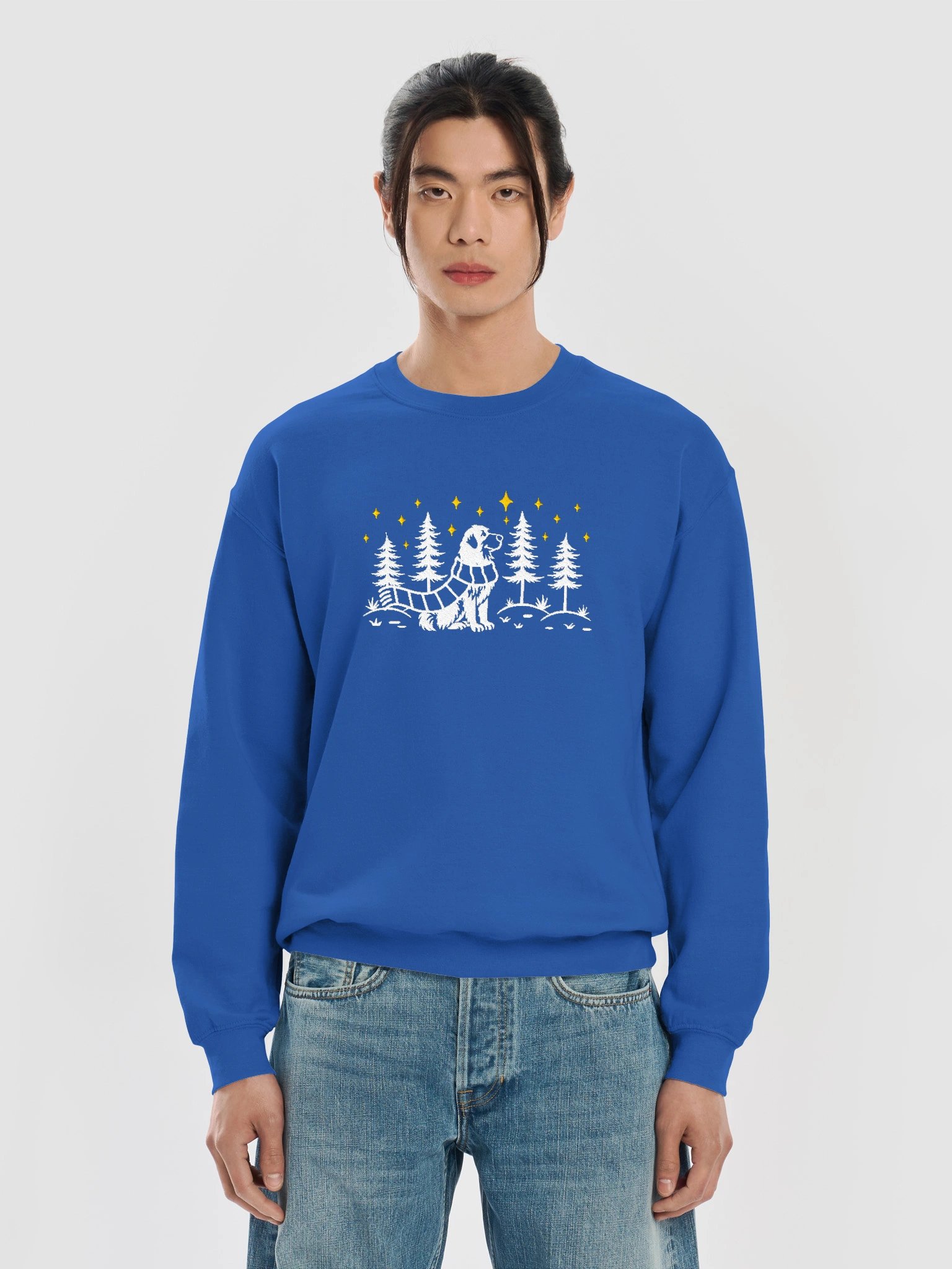 Anatolian Shepherd Dog Winter/Christmas Line Art Design Embroidered Sweatshirt product image (37)