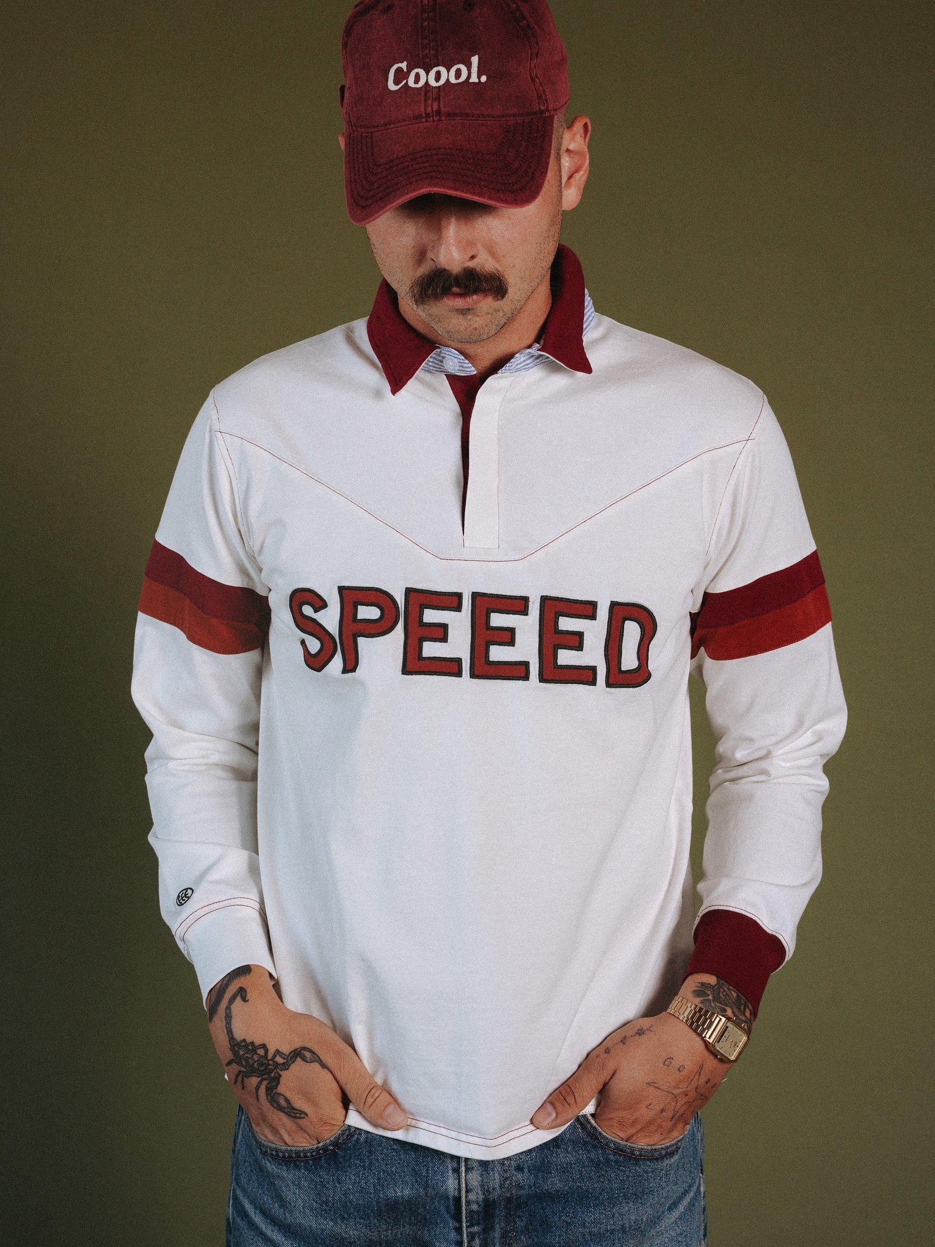 Speeed Rugby Shirt - Maroon/White product image (5)