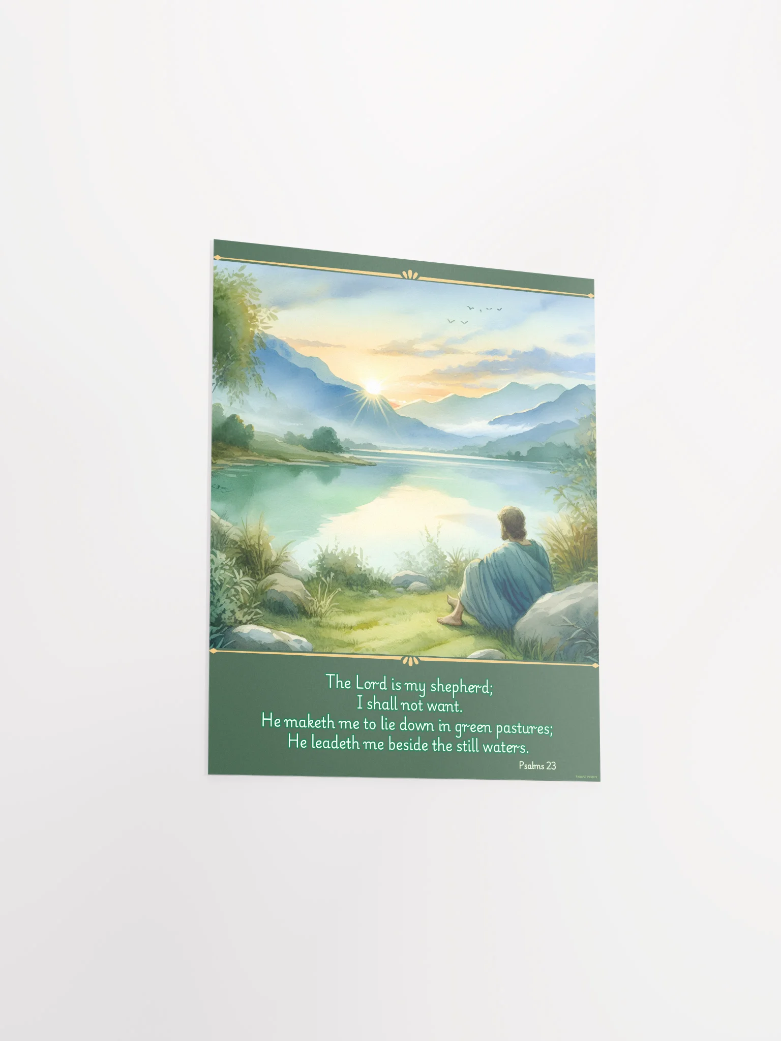 Peaceful Pastures - Psalm 23 Inspired Digital Art - Poster product image (3)