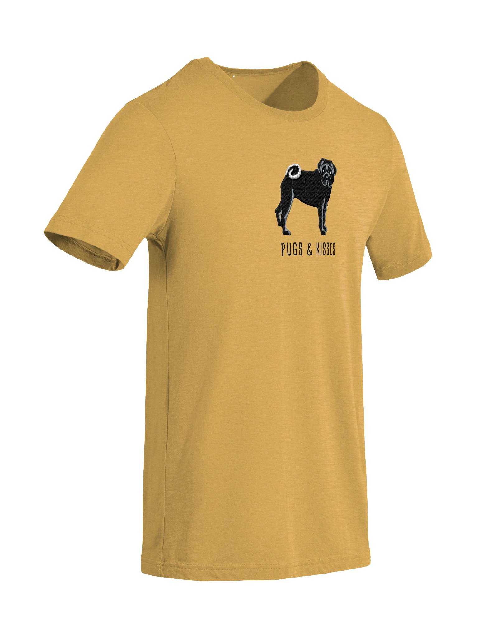 Pugs and Kisses T-Shirt(Embroidered) of a Pug(Black) product image (57)