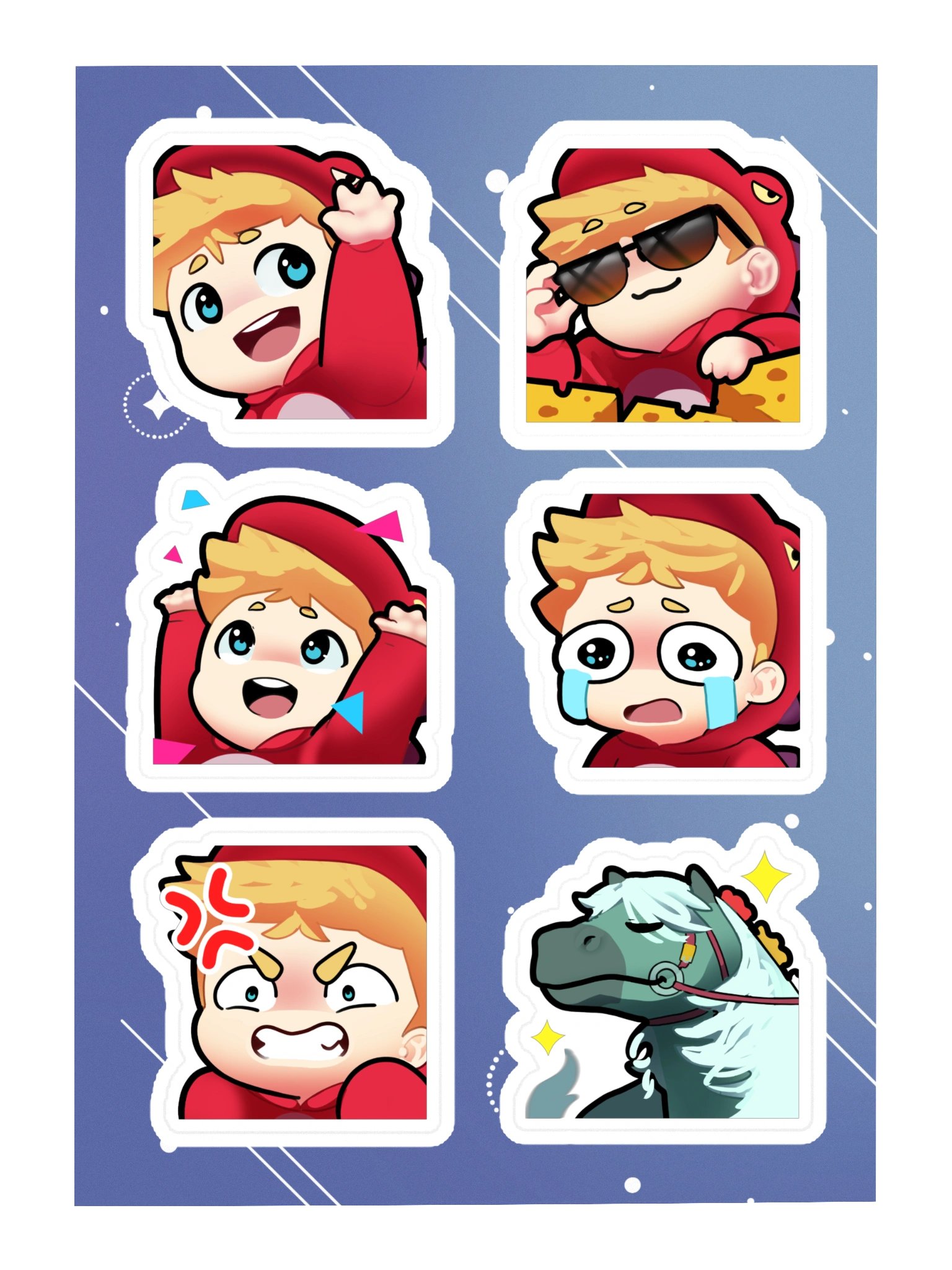 Dannydinosaur Emotes Sticker Sheet product image (1)