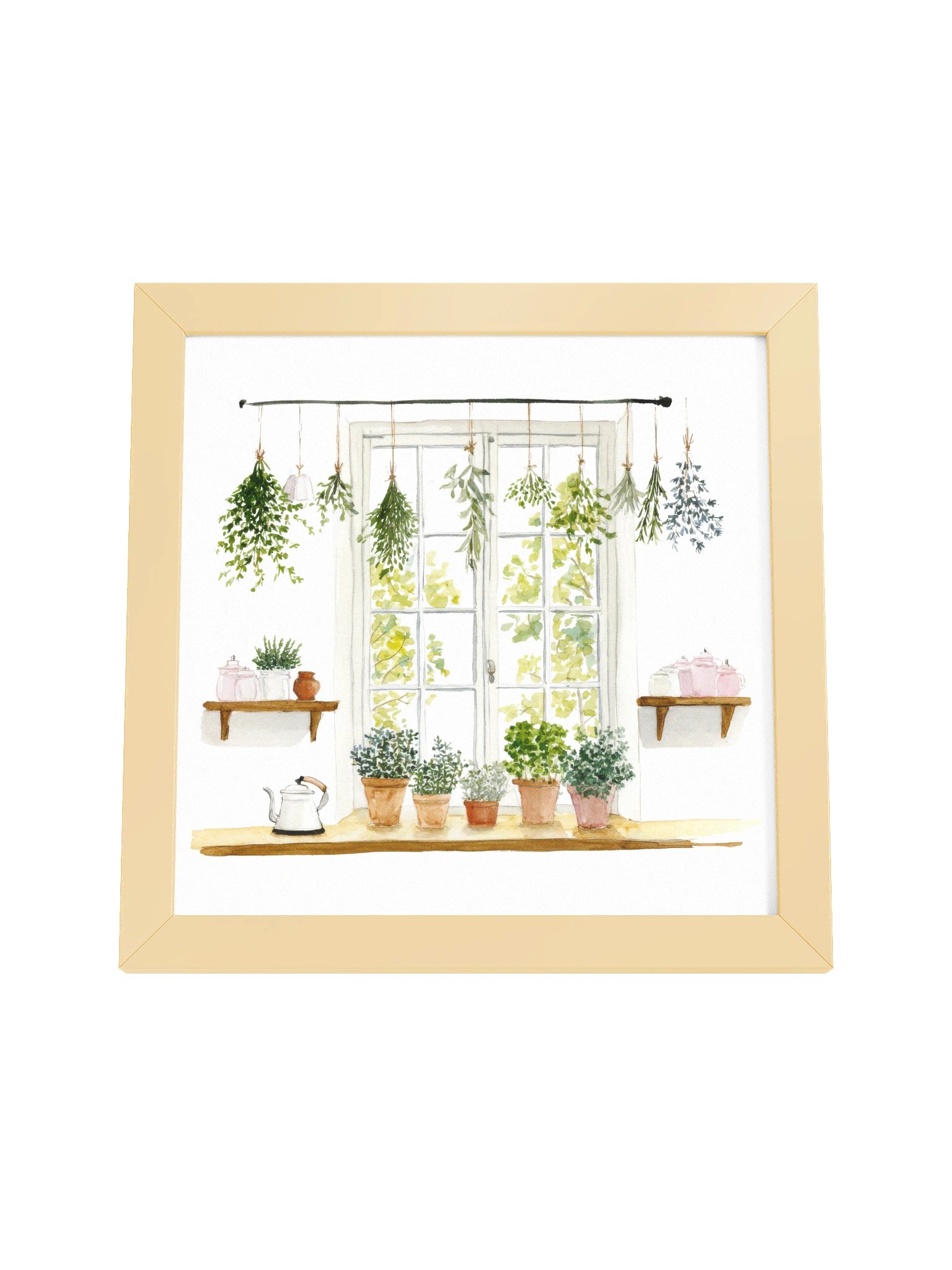 Kitchen Botanica — The Herb Pantry Window Framed Art Print (10x10") product image (8)