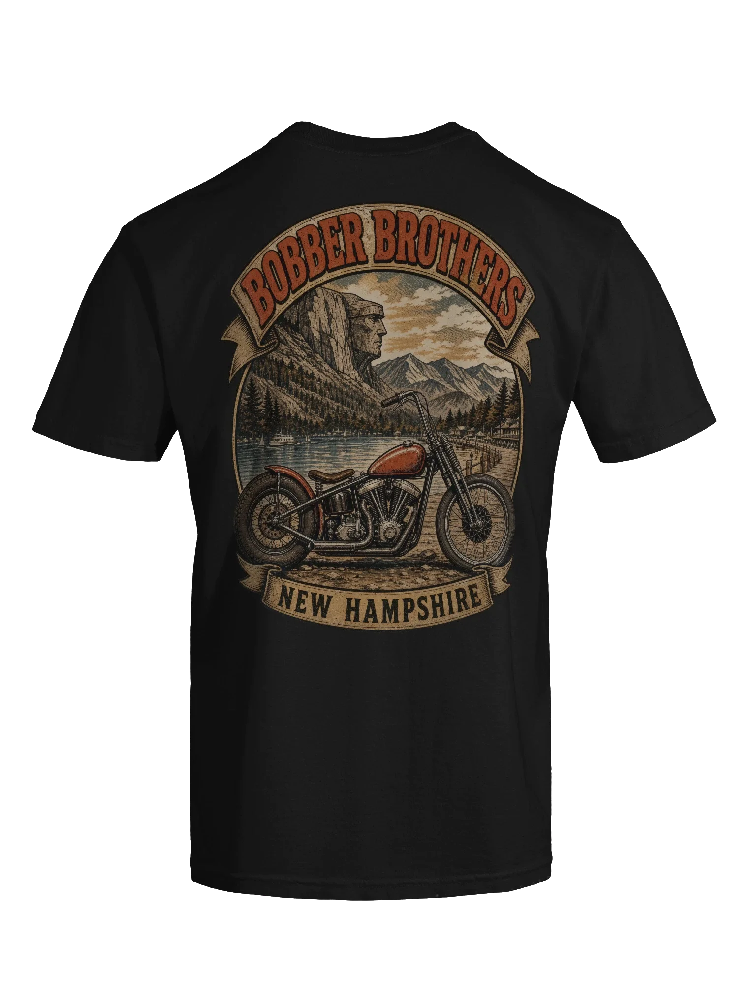 New Hampshire motorcycle t-shirt design by Bobber Brothers