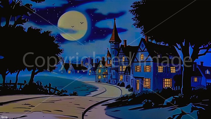 Lepreezy's Illustration Digital Wallpaper (Vintage Halloween Town) product image (1)