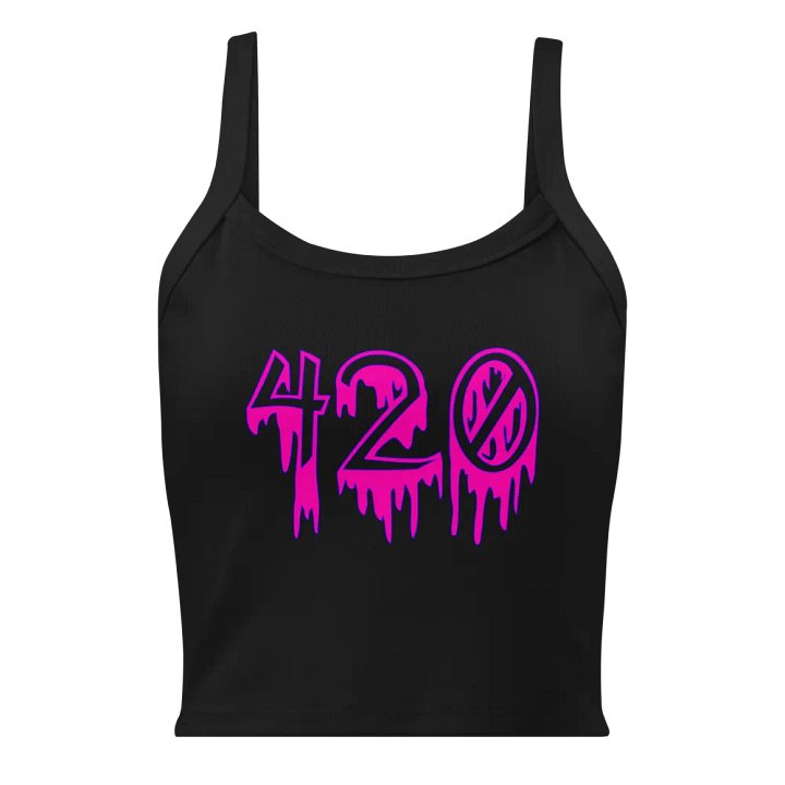 Hot Pink Horror 420 Tank Top, Twisted Stoner Shirt, Creepy Cannabis Clothing product image (1)